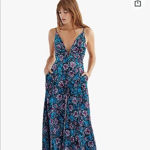 Free People Wide Leg Volcano velvet jumpsuit